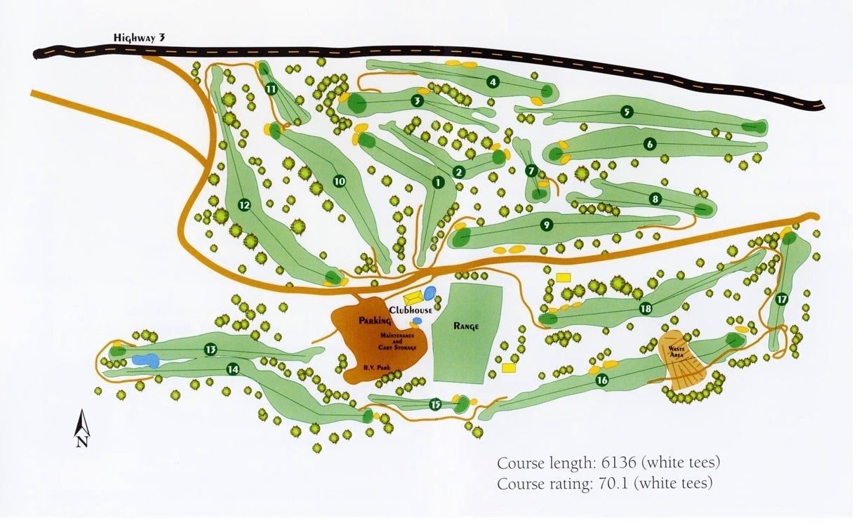 Map of the golf course in Princeton BC