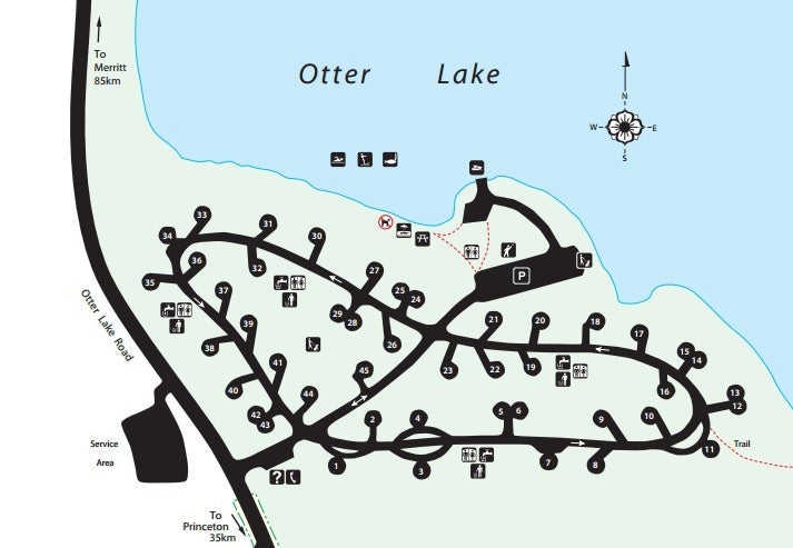 Otter Lake Campsite Map